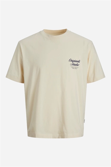 Jack & Jones JORNORREBRO TYPO TEE SS CREW NECK SN - Antique White